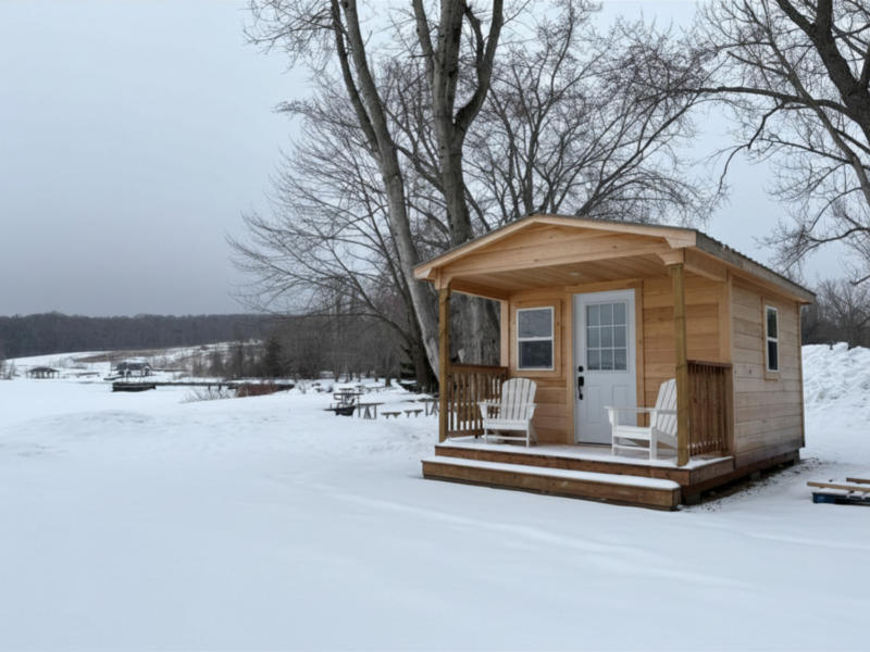 Cabane au bord de l'eau le long de la baie Georgienne