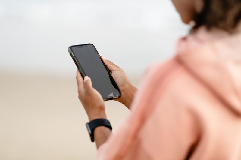 Someone looking at their phone.