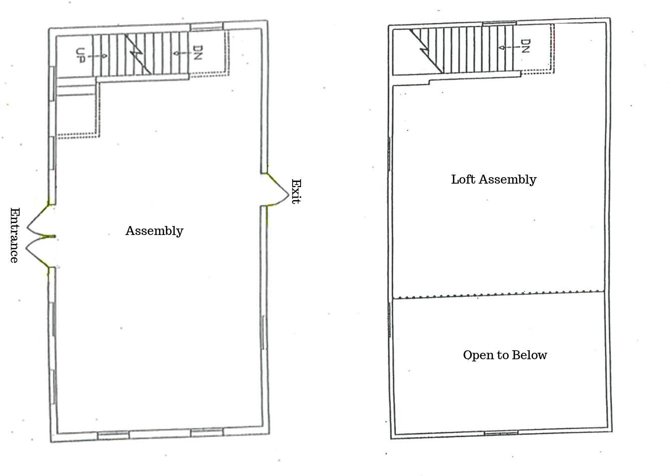 Blueprint drawing of Navy Hall