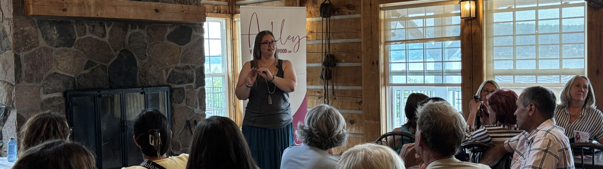 Ashley Valiant doing a live reading at Discovery Harbour